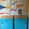modré noční stolky PRODÁNO Noční stolky modré Art Deco