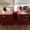 červené stolky PRODÁNO Červené retro skříňky Art Deco